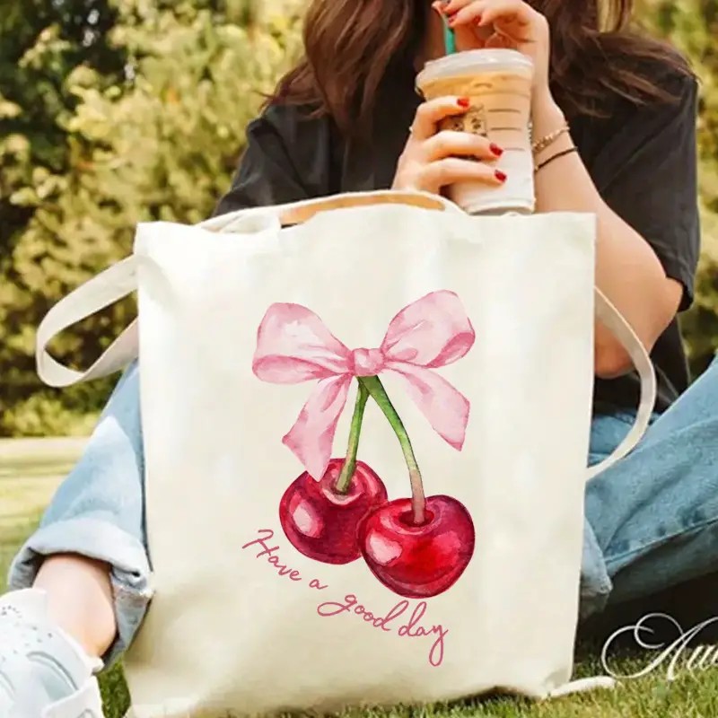 Shopper Tote Canvas - Bolsa tote de lona com design