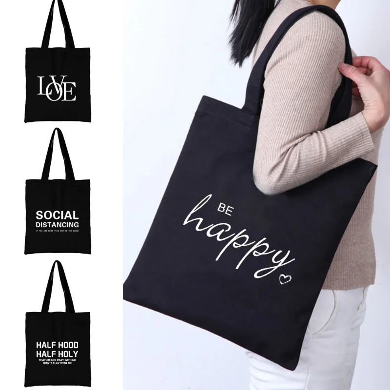Shopper Tote Canvas - Kawaii dos desenhos animados laranja gato