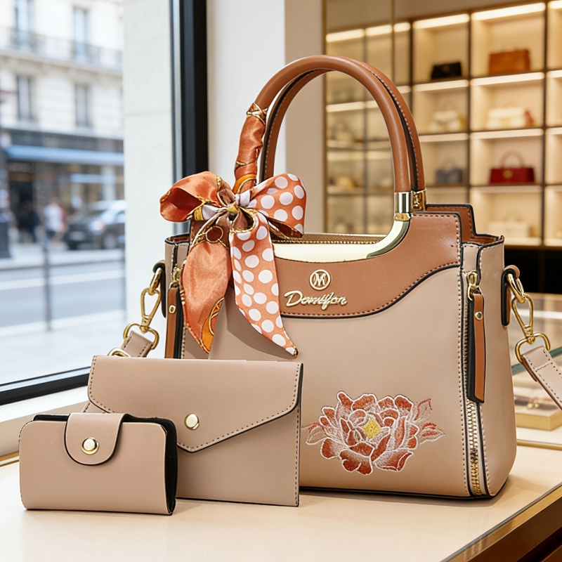 Women Bags Daily Use - Conjunto de 3 bolsas bordadas de