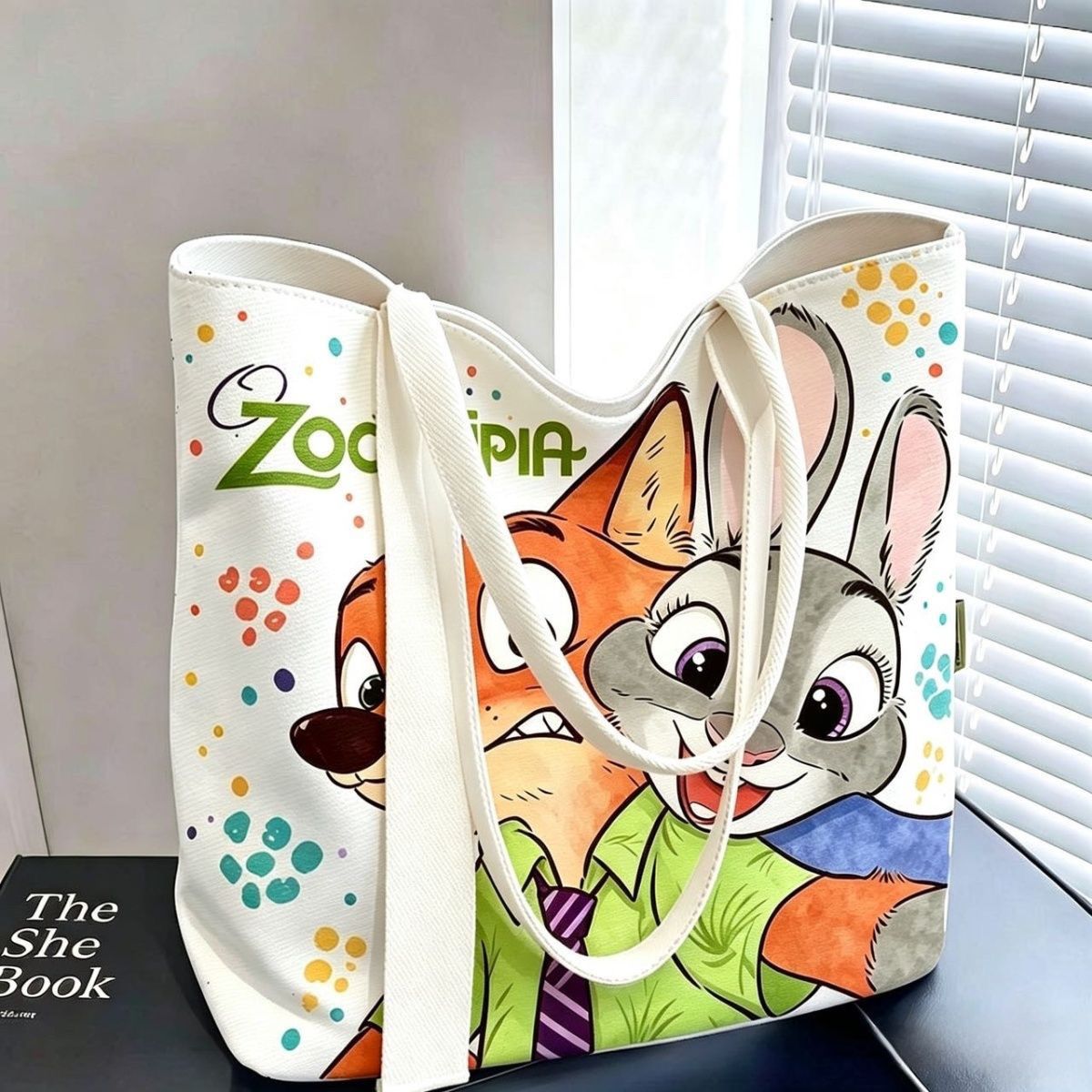 Shopper Tote Canvas - Bolsa de Lona Zootopia com Estampa