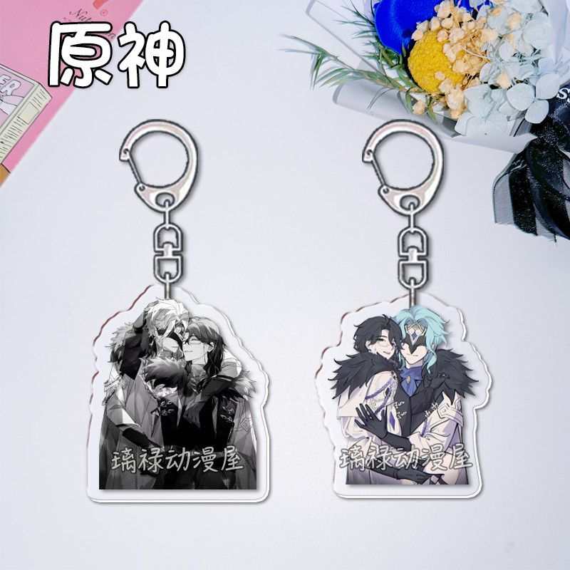 Women Bags Gift - 2 peças de chaveiros Genshin Impact