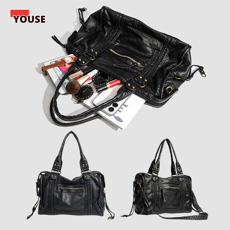 Women Bags Gold - Moda feminina vintage lavado bolsa de
