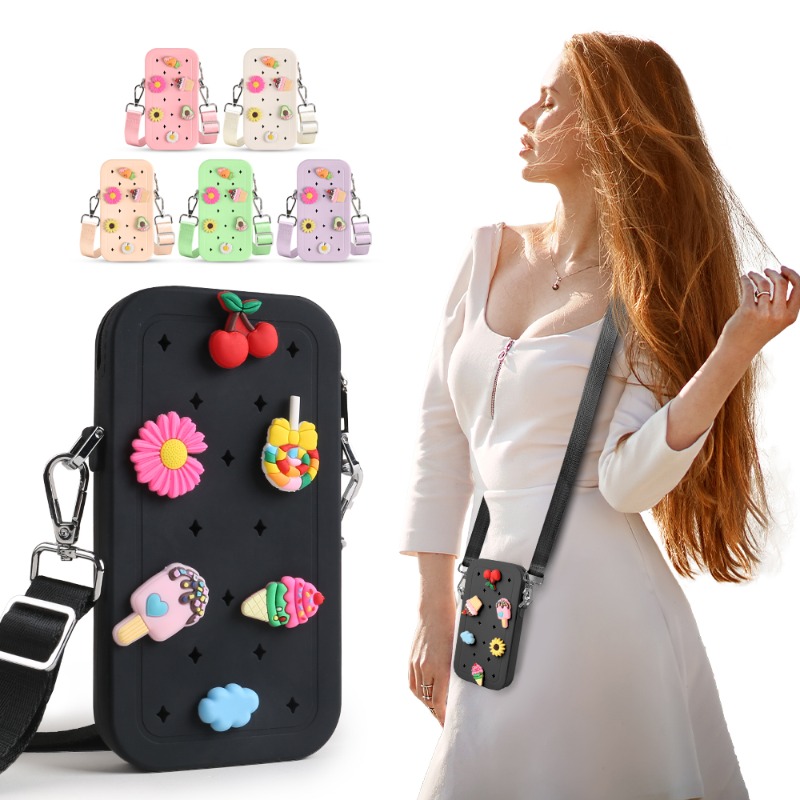 Phone Bag Crossbody - Bolsa Transversal Portátil de Silicone Multifuncional