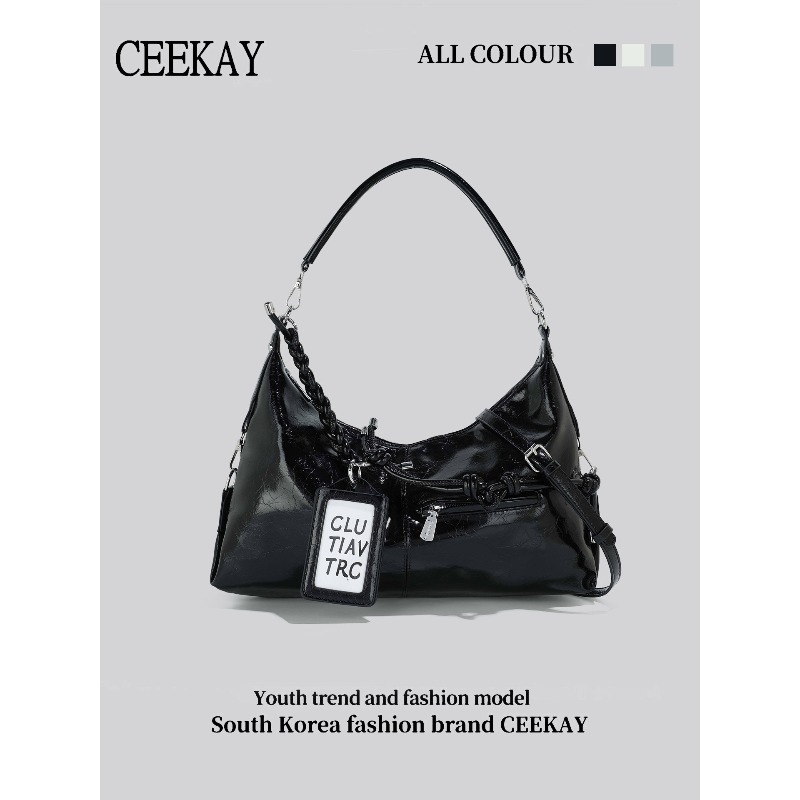 Women Bags 2026 Trends - Bolsa Hobo de Couro Brilhante CEEKAY
