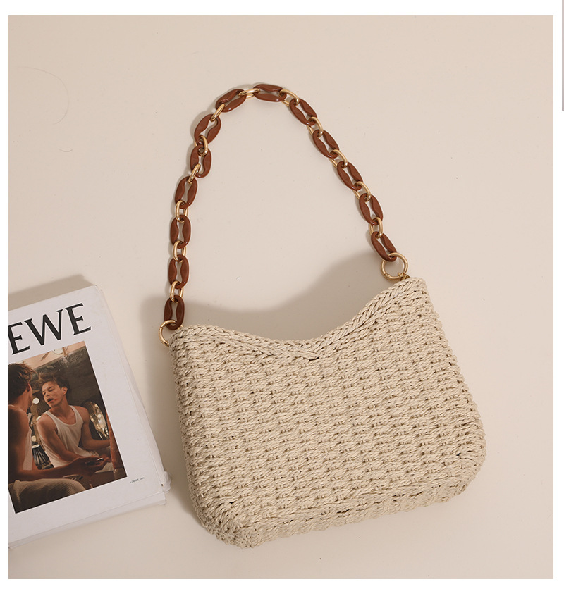 Women Bags Leather - Bolsa de Palha Trançada para Mulheres: