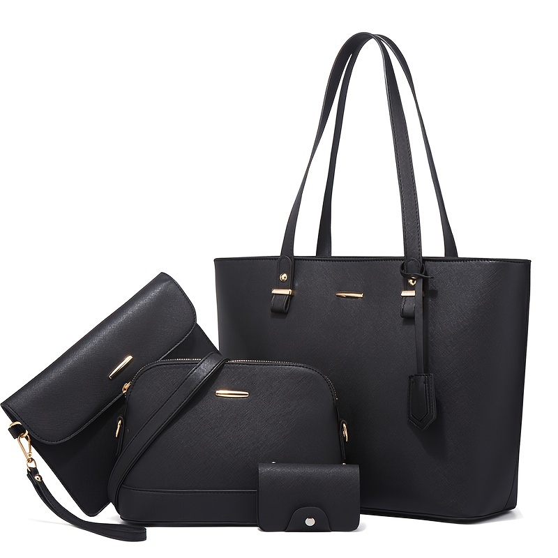 Women Bags Leather - 4 pçs moda feminina conjuntos de