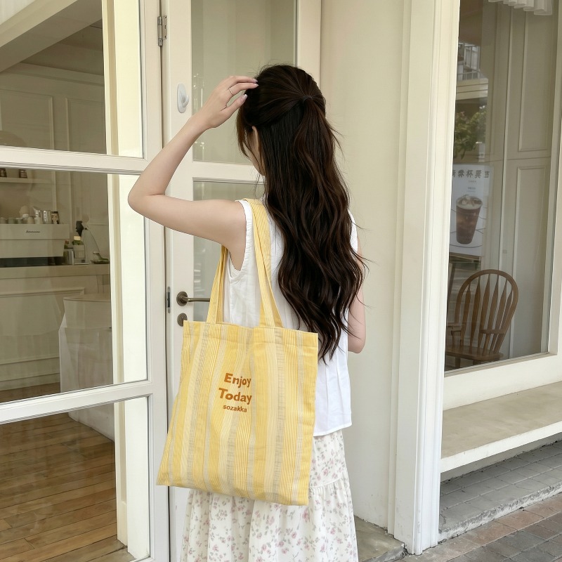 Bolsa tote de lona listrada am - Shopper Tote Canvas avaliação e preço