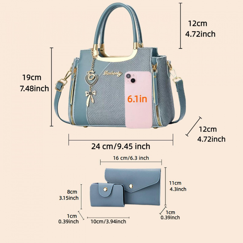Conjunto de Bolsas Elegantes p - Women Bags Leather avaliação e preço