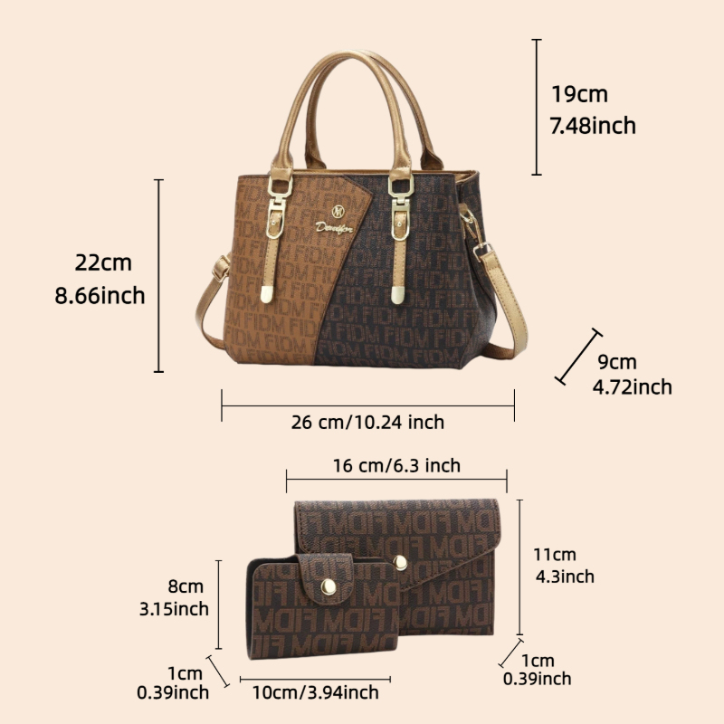 Conjunto de 3 peças de bolsas  - Women Bags Leather avaliação e preço