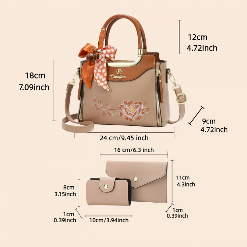 Conjunto de 3 bolsas bordadas  - Women Bags Daily Use avaliação e preço