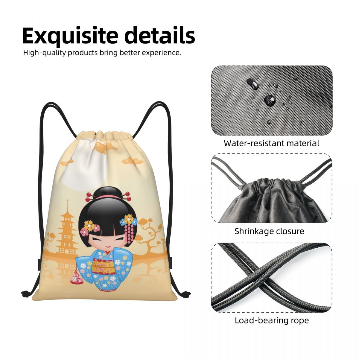Japonês maiko kokeshi boneca c - Women Bags Vector avaliação e preço