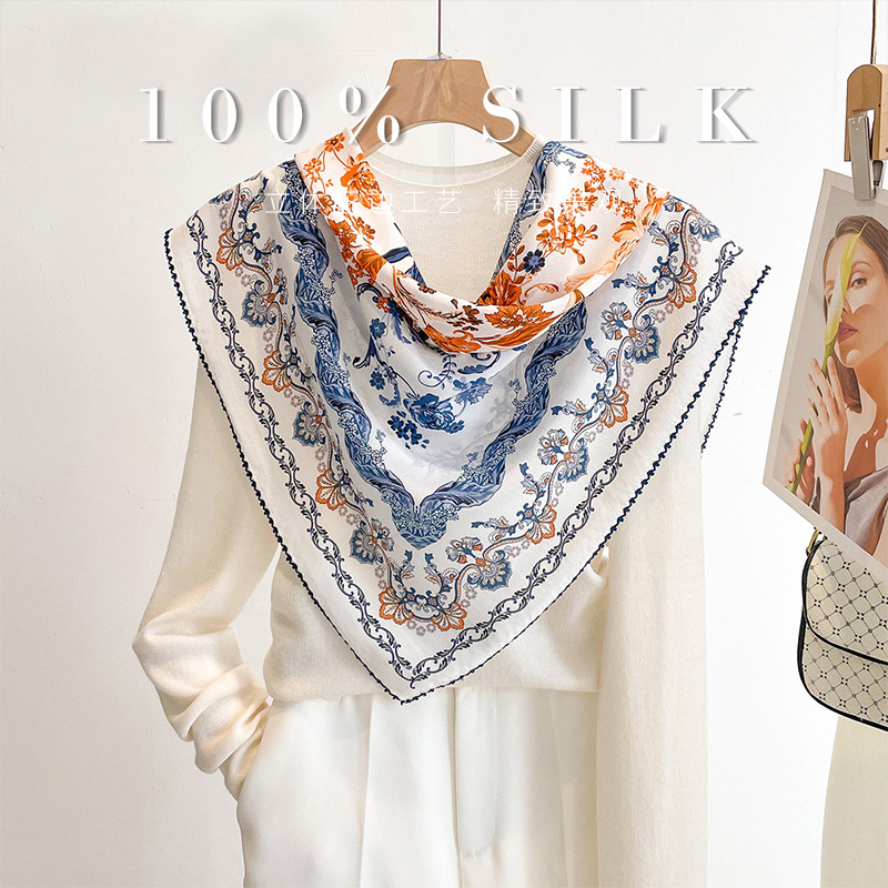 Lenço Quadrado de Seda 100% Am - Women'S Retro Bags avaliação e preço