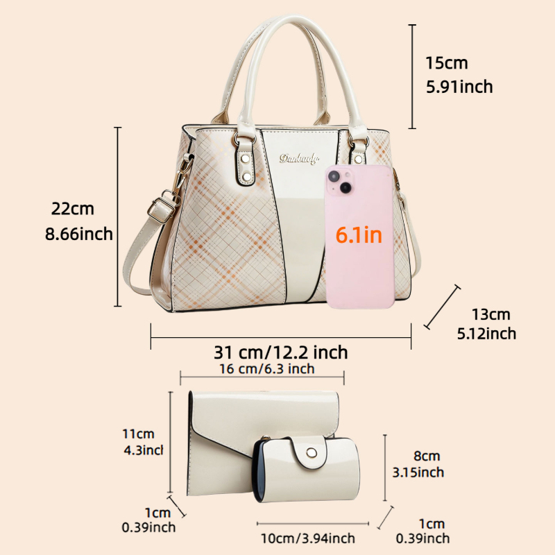 Conjunto de 3 Peças de Bolsas  - Women Bags Leather avaliação e preço