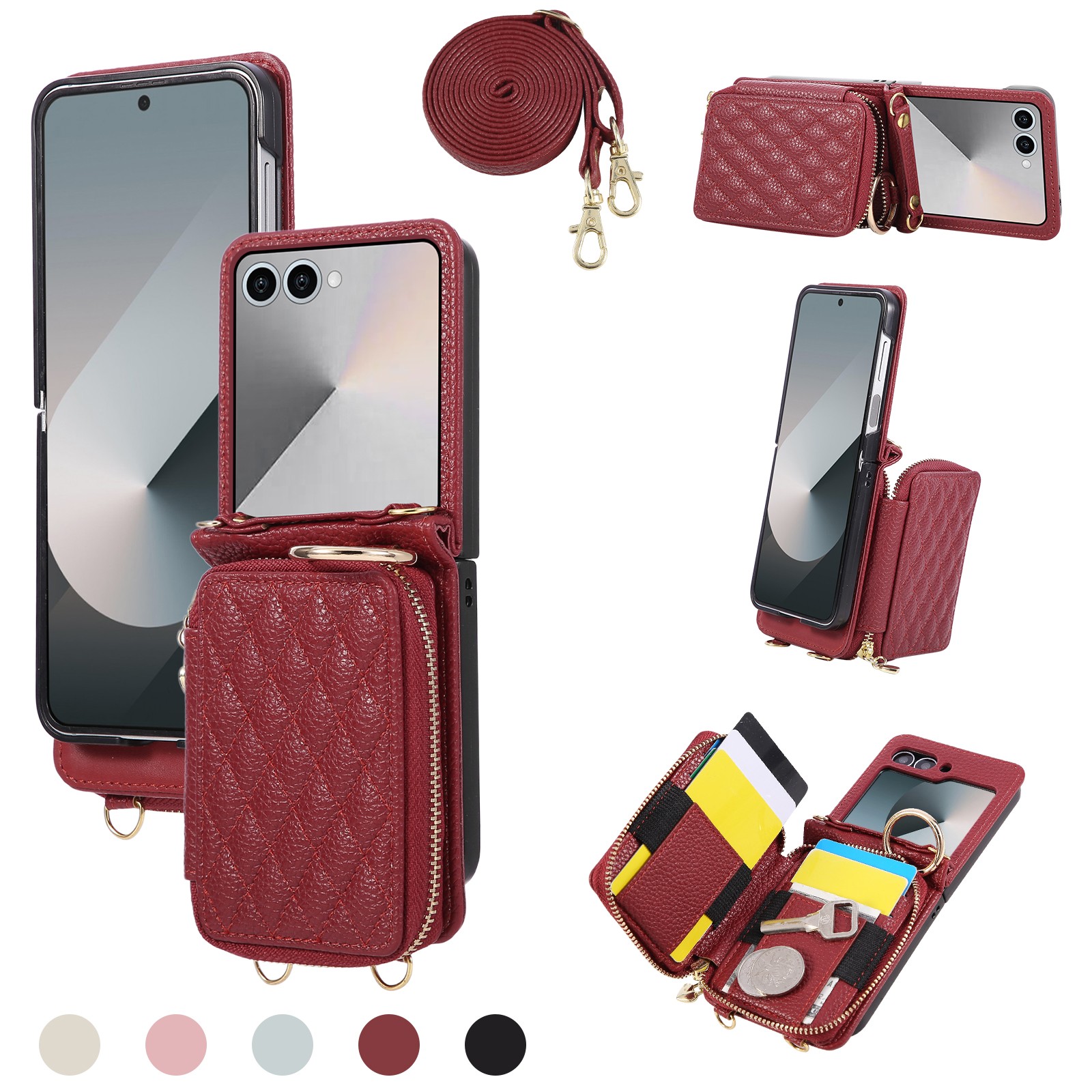 Capa de Couro Transversal Grid - Phone Bag Crossbody avaliação e preço
