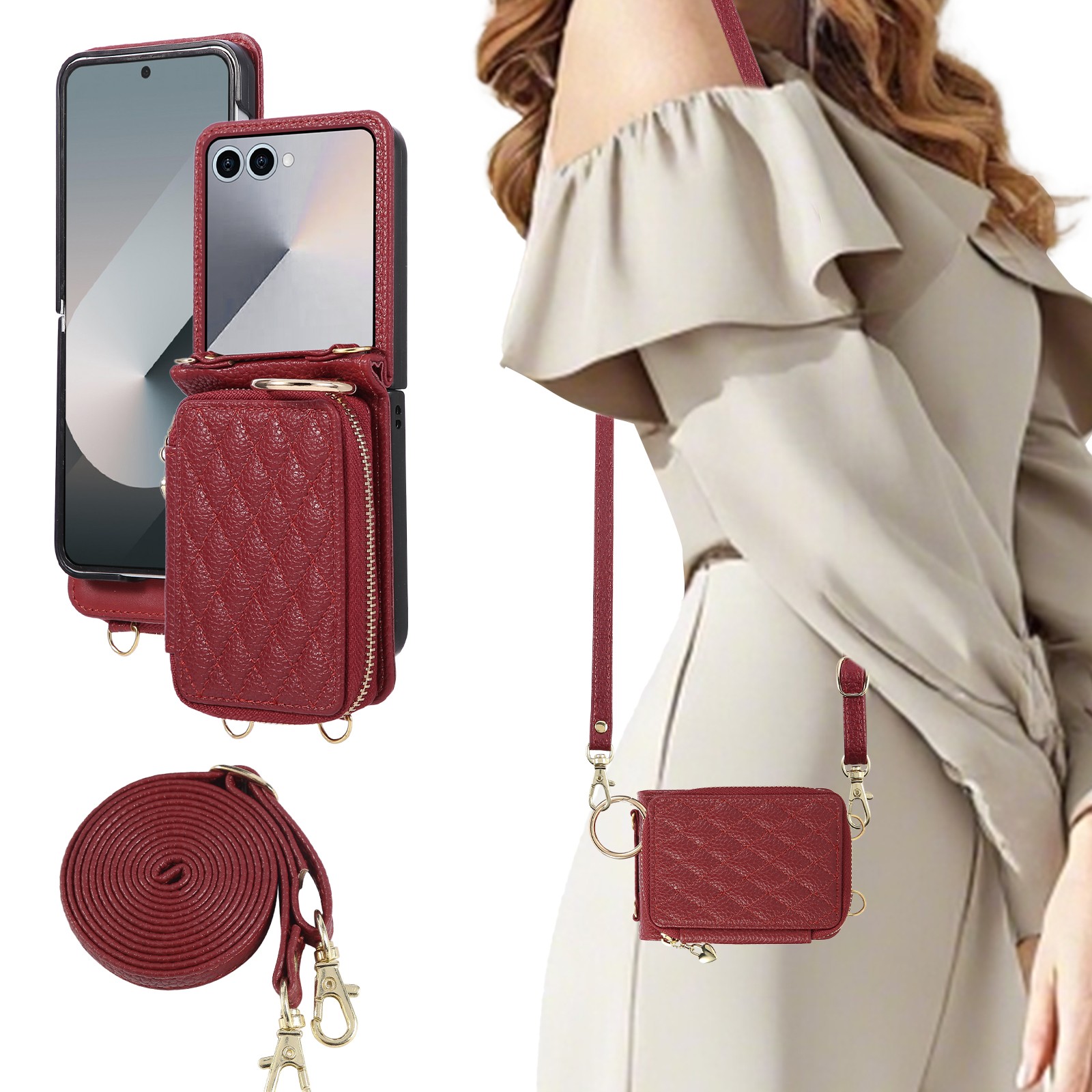 Capa de Couro Transversal Grid - Phone Bag Crossbody avaliação e preço