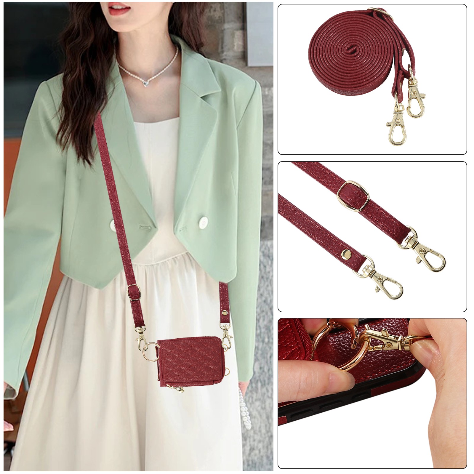 Capa de Couro Transversal Grid - Phone Bag Crossbody avaliação e preço