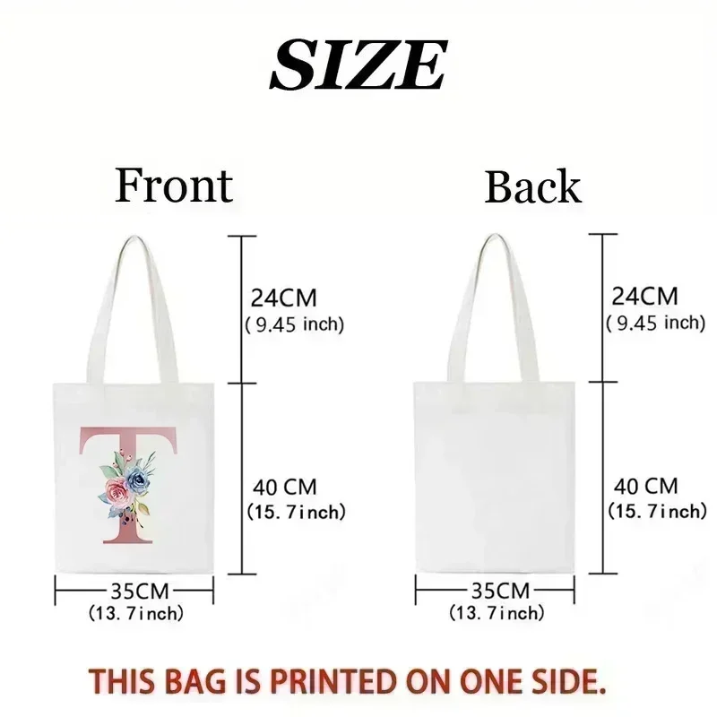 Elegante floral alfabeto sacol - Shopper Tote Canvas avaliação e preço